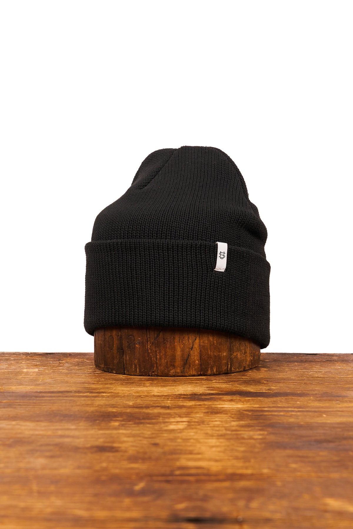 Black Easy Fit Upcycled Cotton Beanie - S/M and L/XL