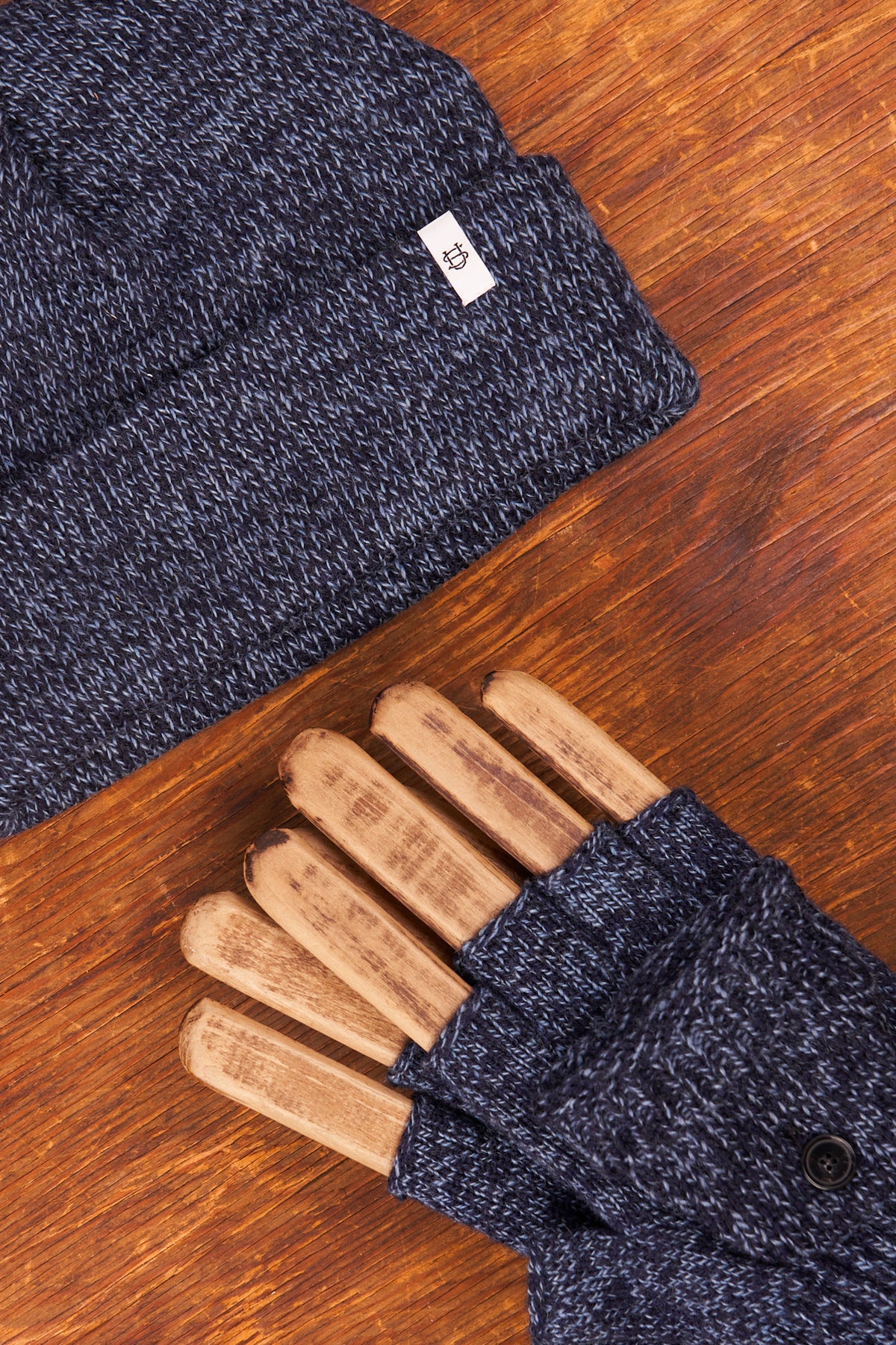 Bundle #10 - Denim Melange Ragg Wool Beanie with Glomitt