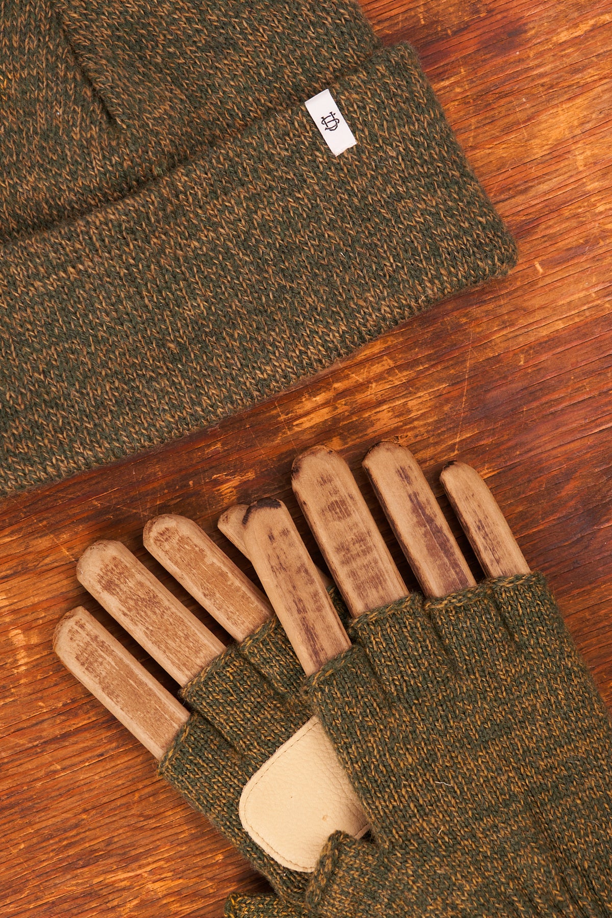 Bundle #4 - Jungle Melange Ragg Wool beanies with Fingerless Glove with Deerkskin