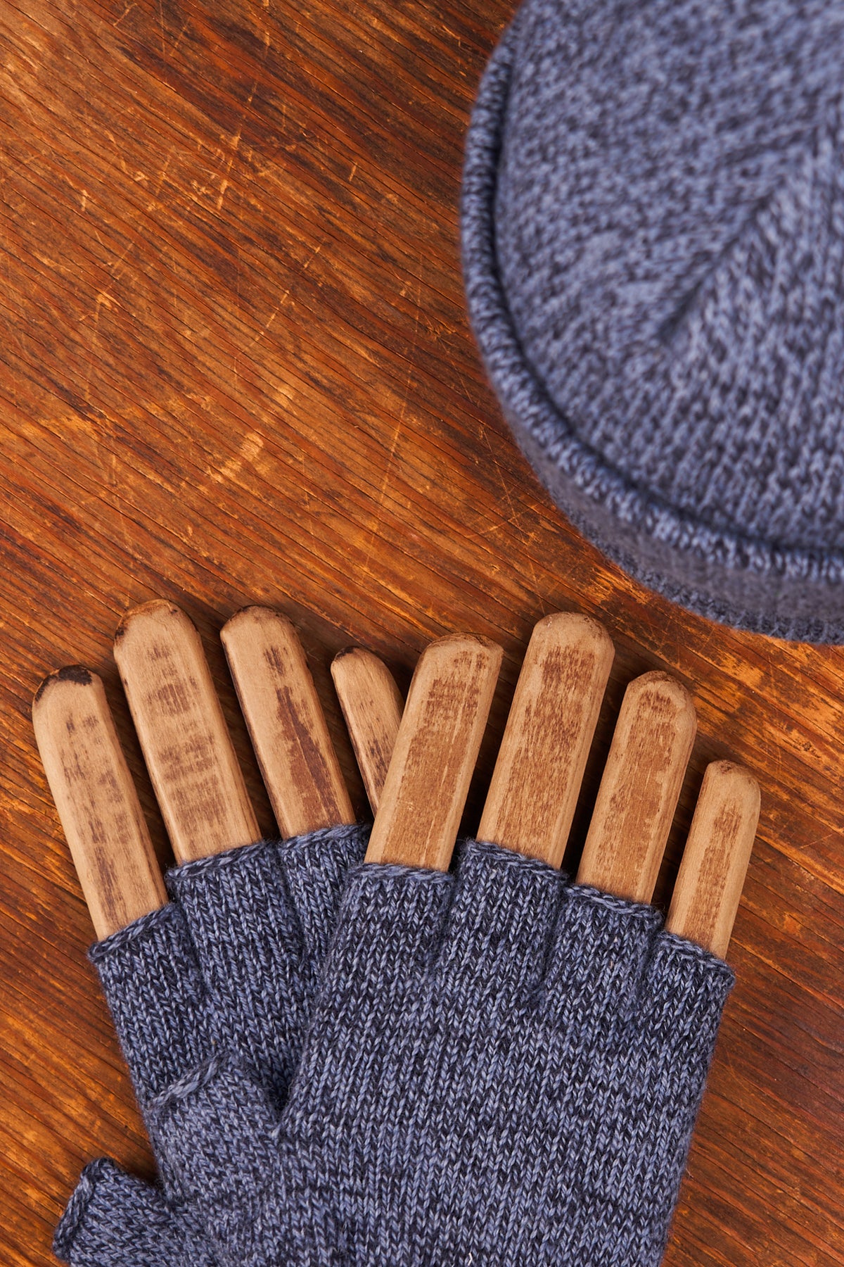 Bundle #6 - Sky Melange Ragg Wool beanies with Fingerless Glove