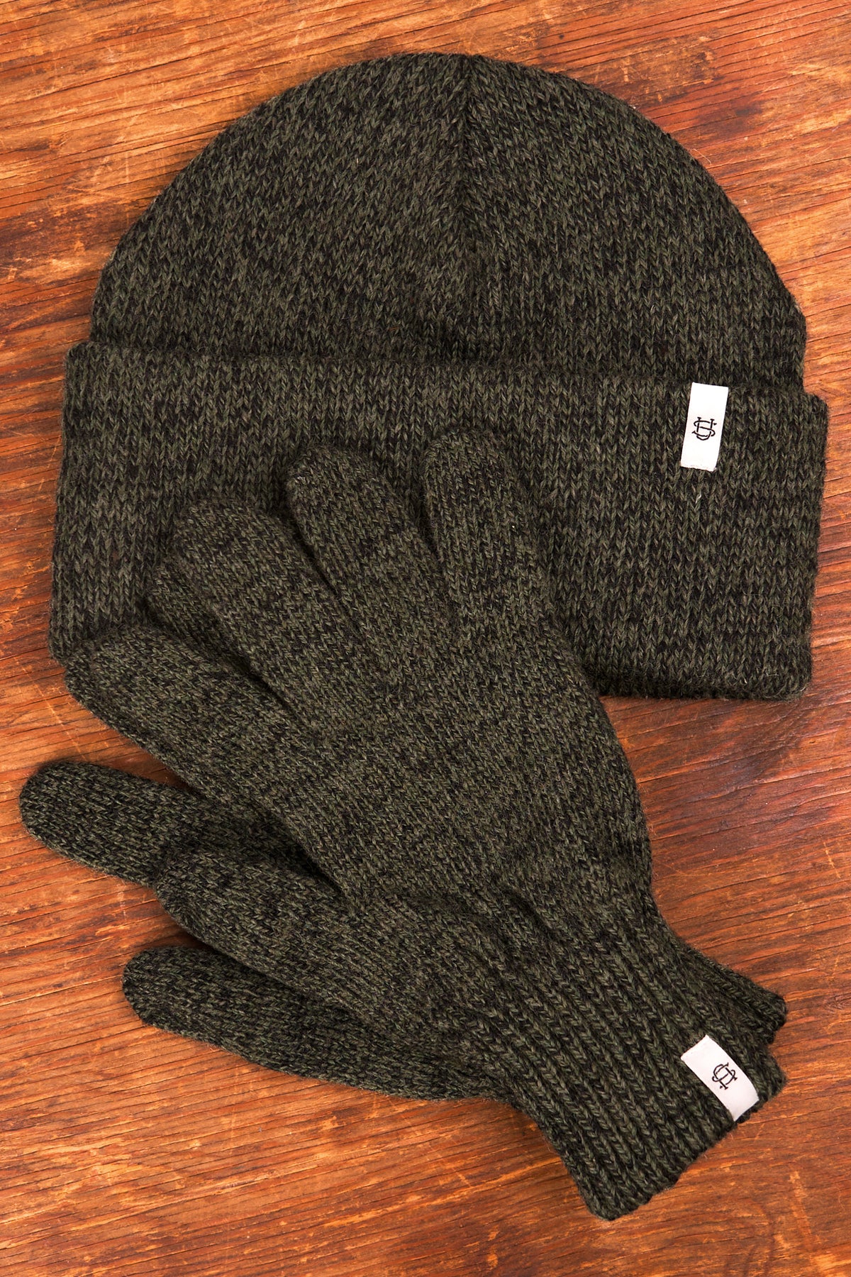 Bundle #5 - Dark Melange Ragg Wool Beanie with Full Finger Glove