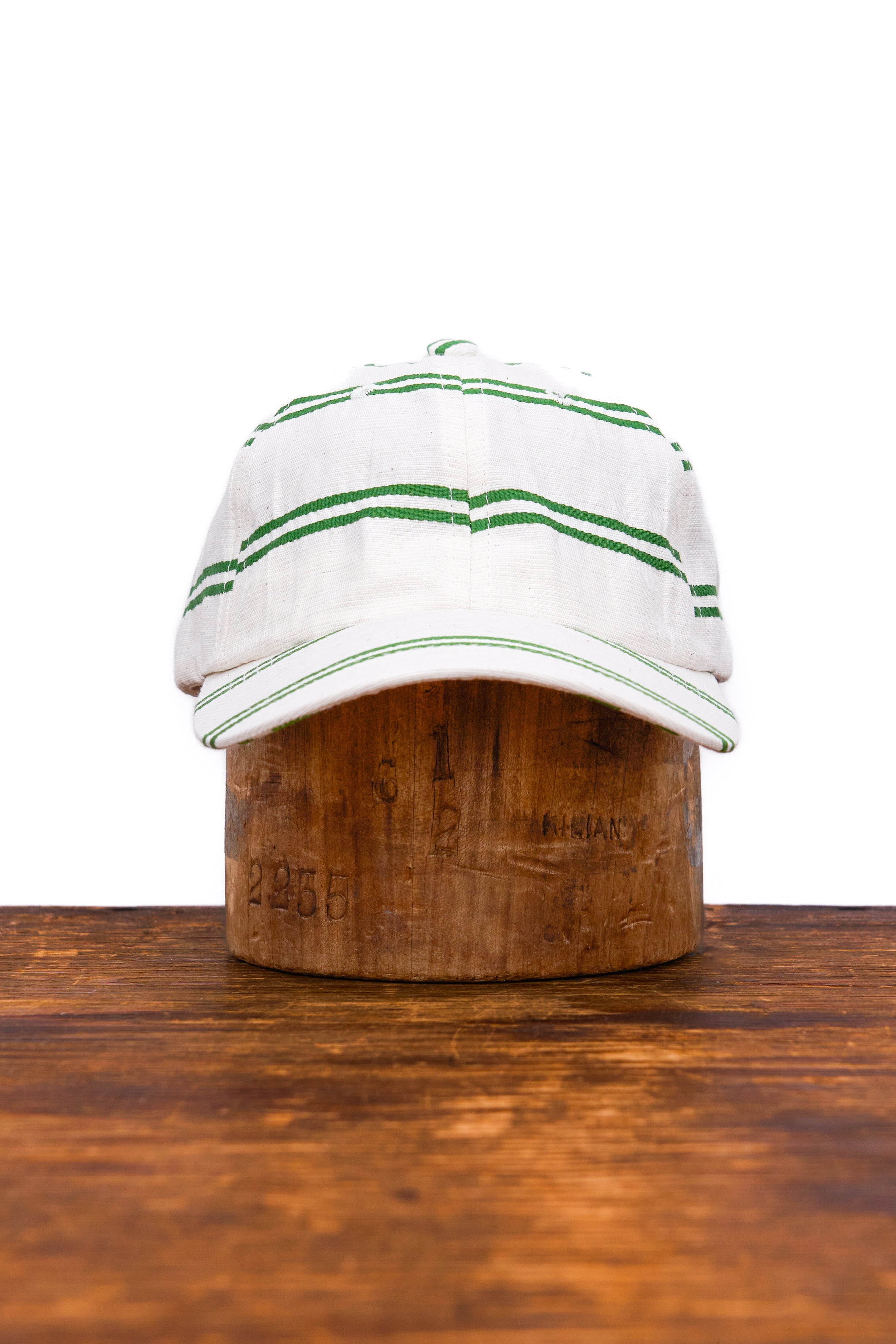 6-Panel Cap - Japanese Linen - BALLPARK GREEN STRIPE – UPSTATE STOCK