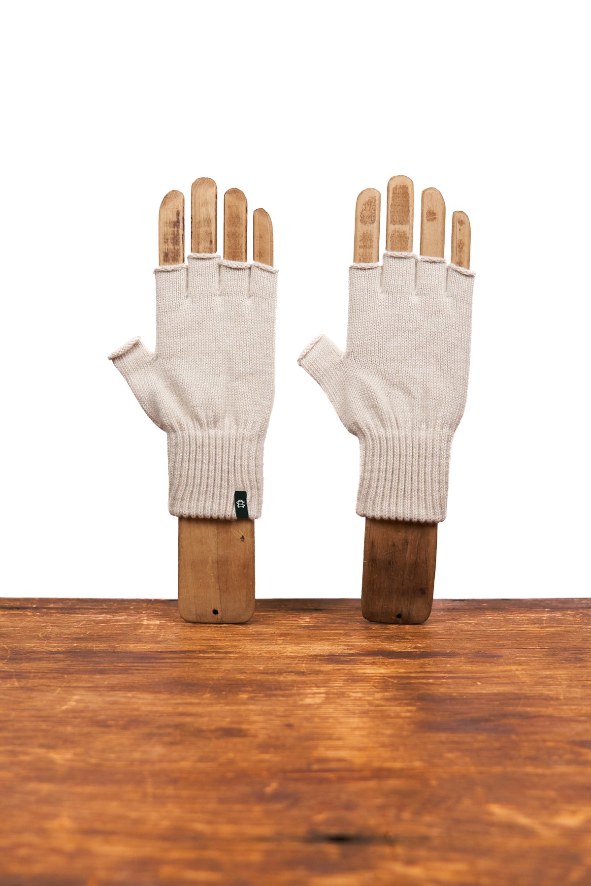 NEW Merino Wool and Recycled Polyester Fingerless Gloves - MUSHROOM