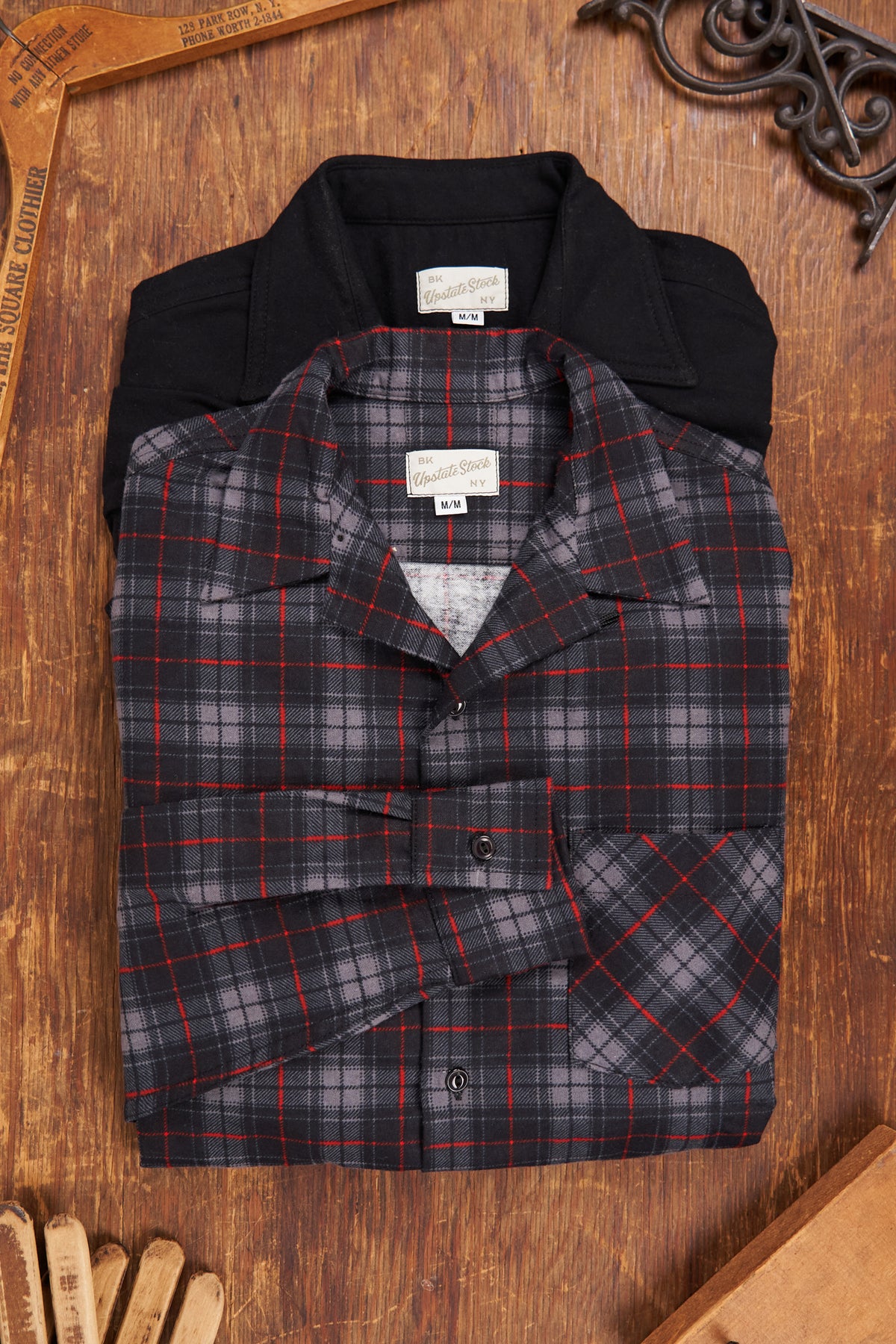 Cotton Flannel Button Down - Dark Tartan