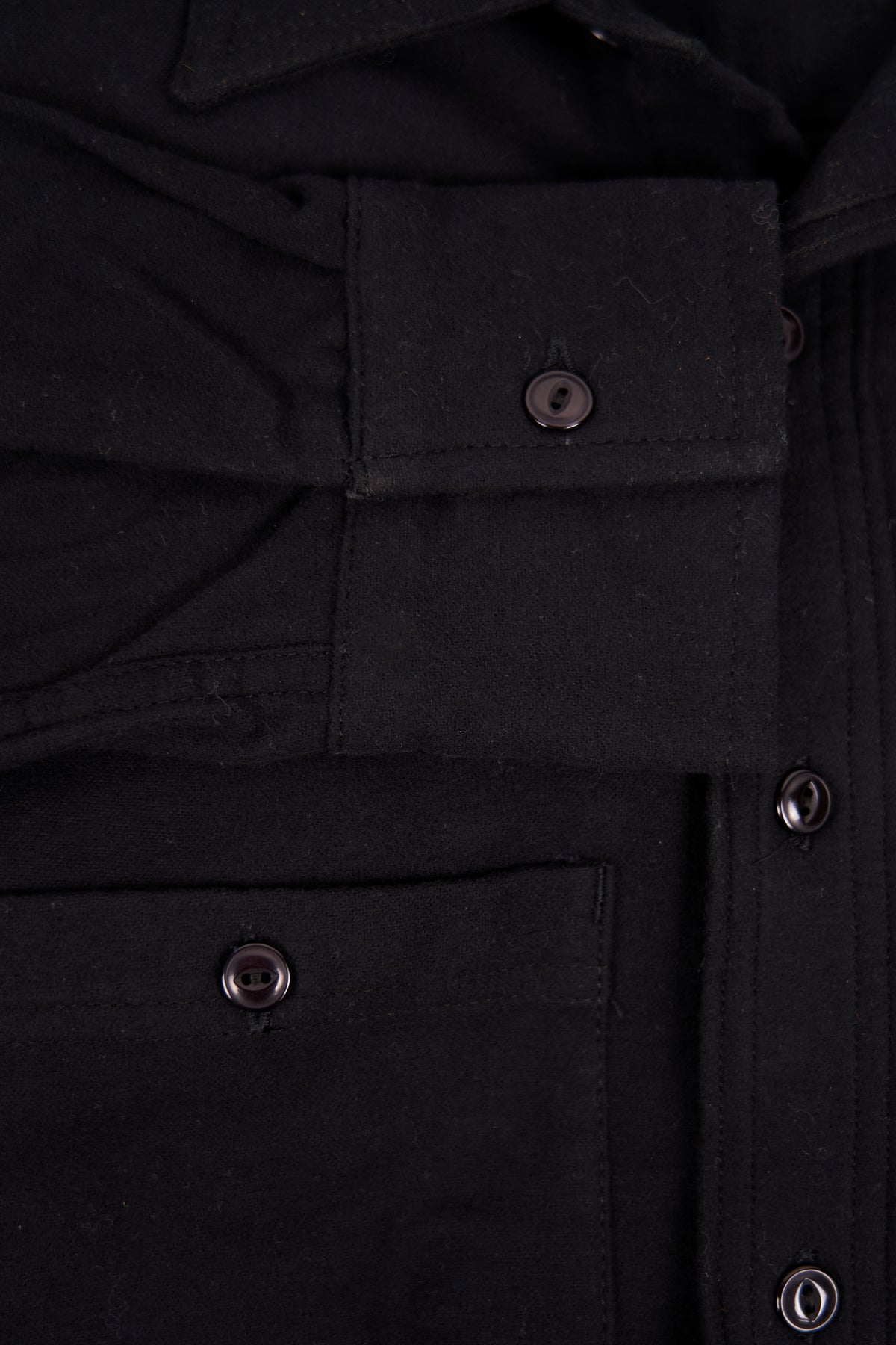 Cotton Flannel Button Down - Black