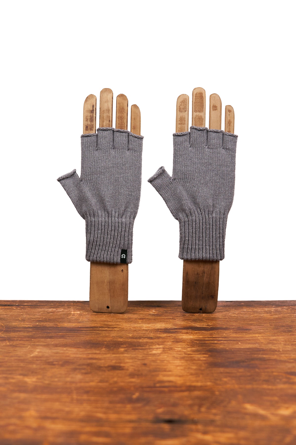 NEW Merino Wool and Recycled Polyester Fingerless Gloves - STEEL