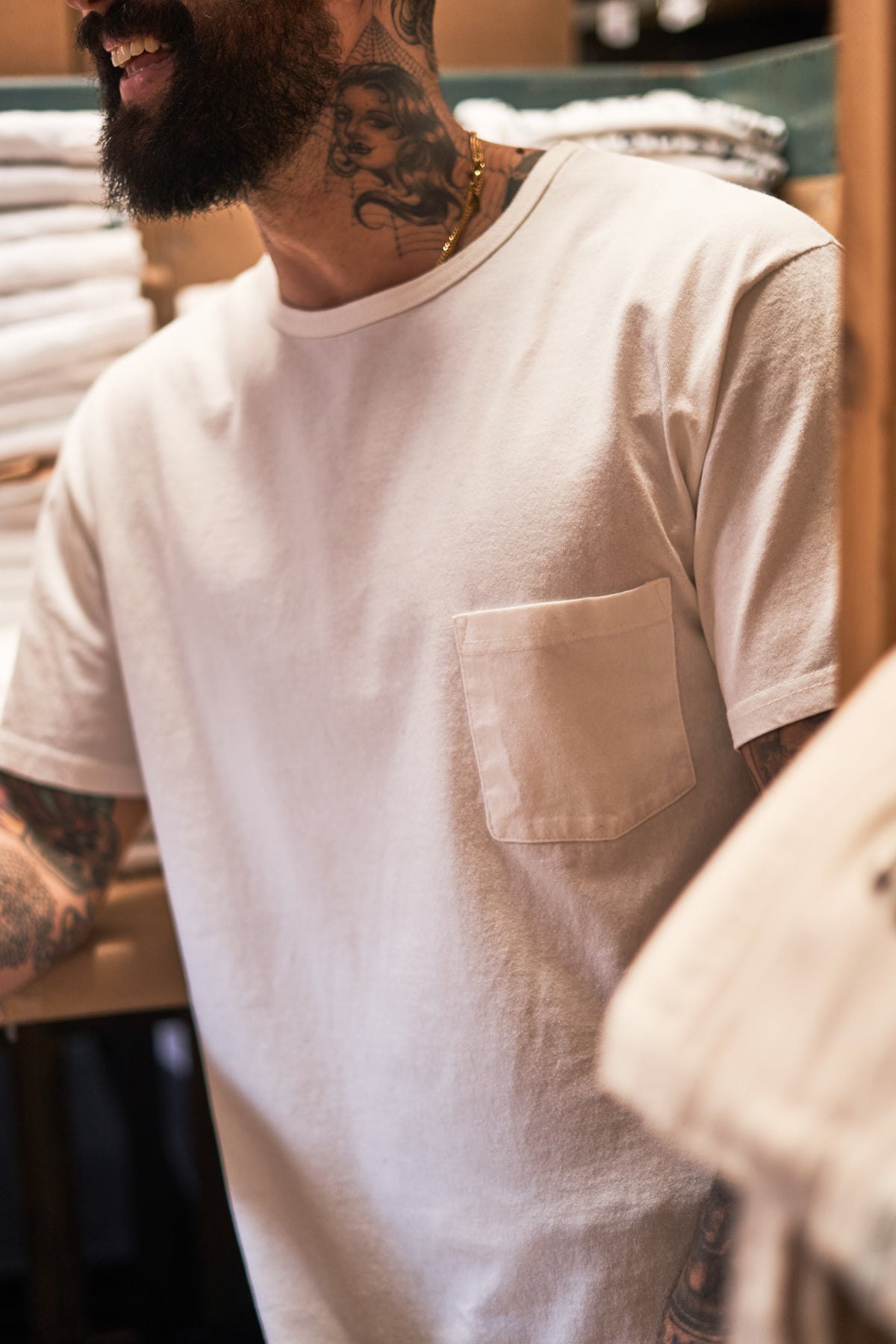 The 50/50 Shirt - POCKET TEE - Natural Scour